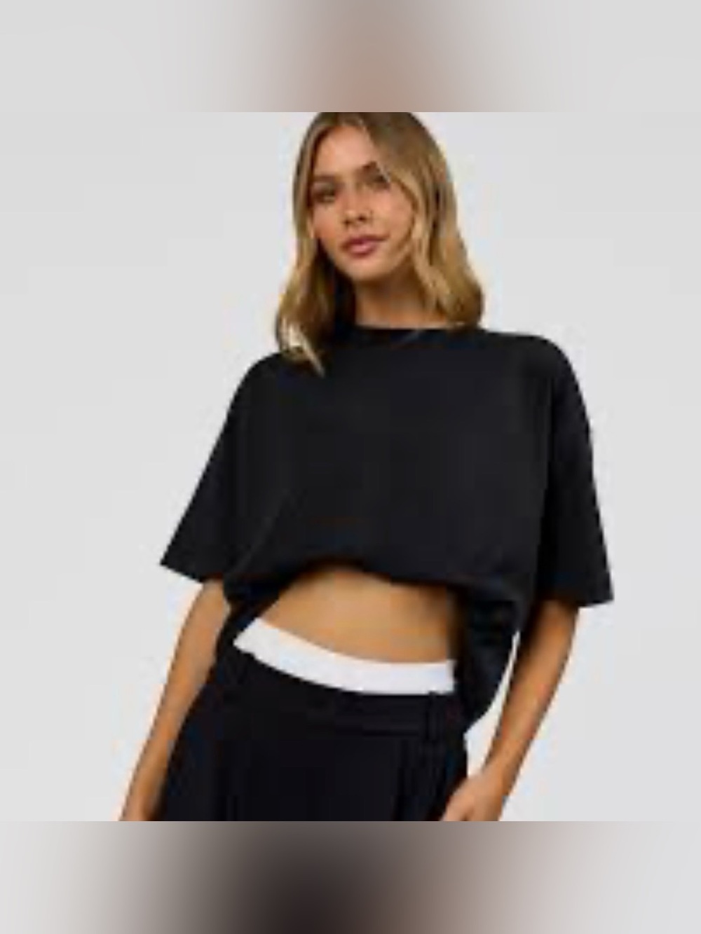 SKIMS Black Short Sleeve Crew Neck Tee
